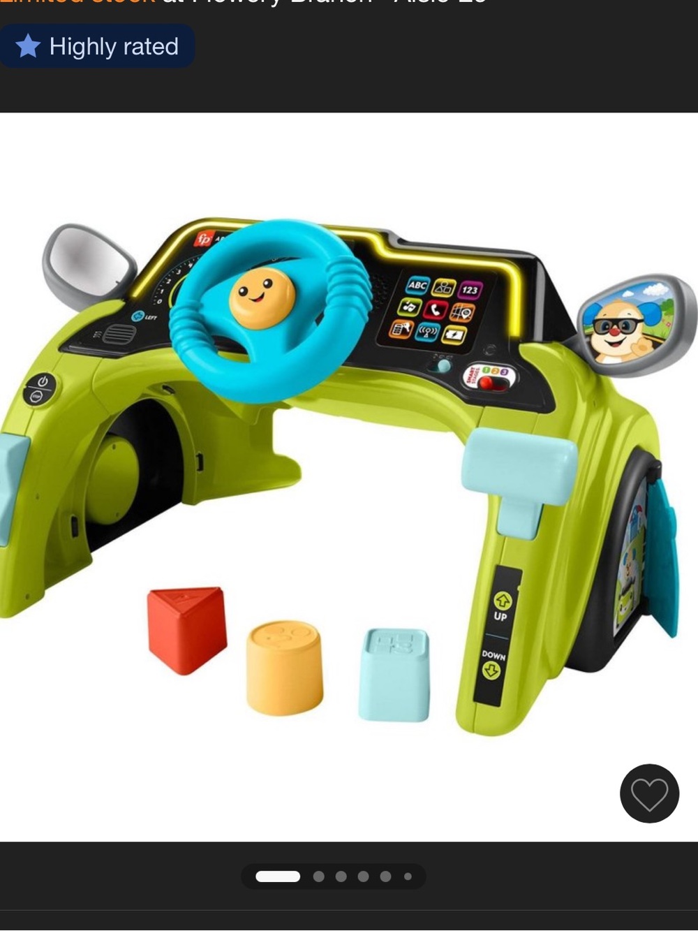 Fisher-Price Interactive Sit & Steer Dashboard Toy — Green, Blue, Yellow, Red